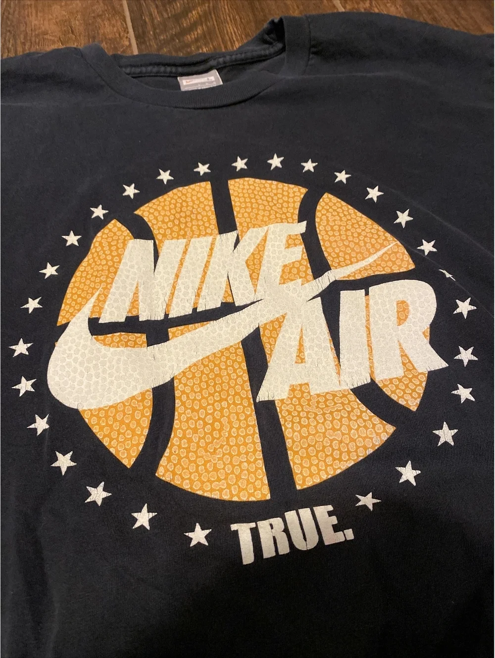 Vtg Nike Air Basketball Big Swoosh T Shirt L Air Jordan 1 90s Street Wear Max - Picture 4 of 8